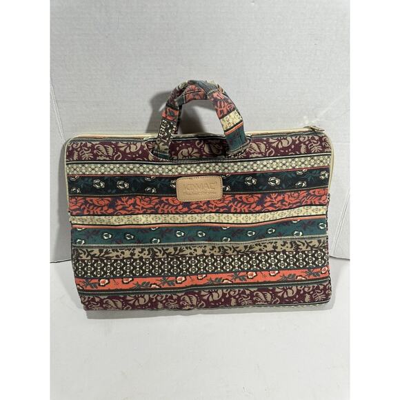KINMac Laptop Travel Bag Tribal Multi-Colored Boho Zippered Velvet Lined - Picture 1 of 9